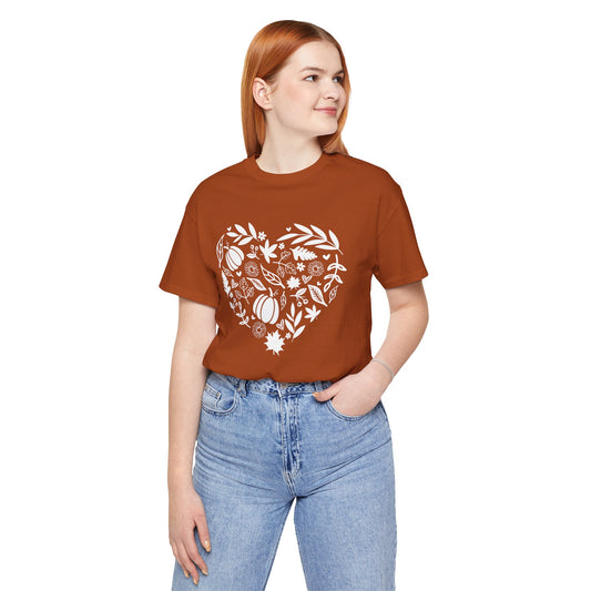 Fall Heart Unisex Jersey Short Sleeve Tee