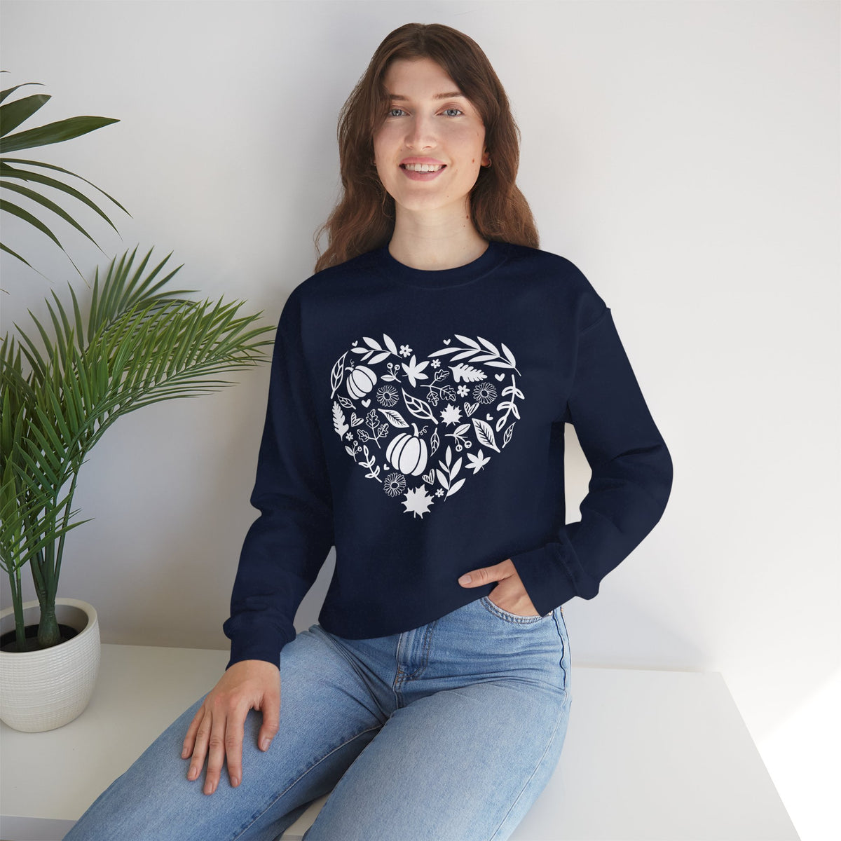 Fall Heart Unisex Heavy Blend™ Crewneck Sweatshirt