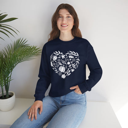 Fall Heart Unisex Heavy Blend™ Crewneck Sweatshirt