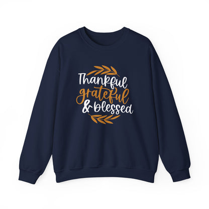 Thankful Grateful Blessed Unisex Heavy Blend™ Crewneck Sweatshirt