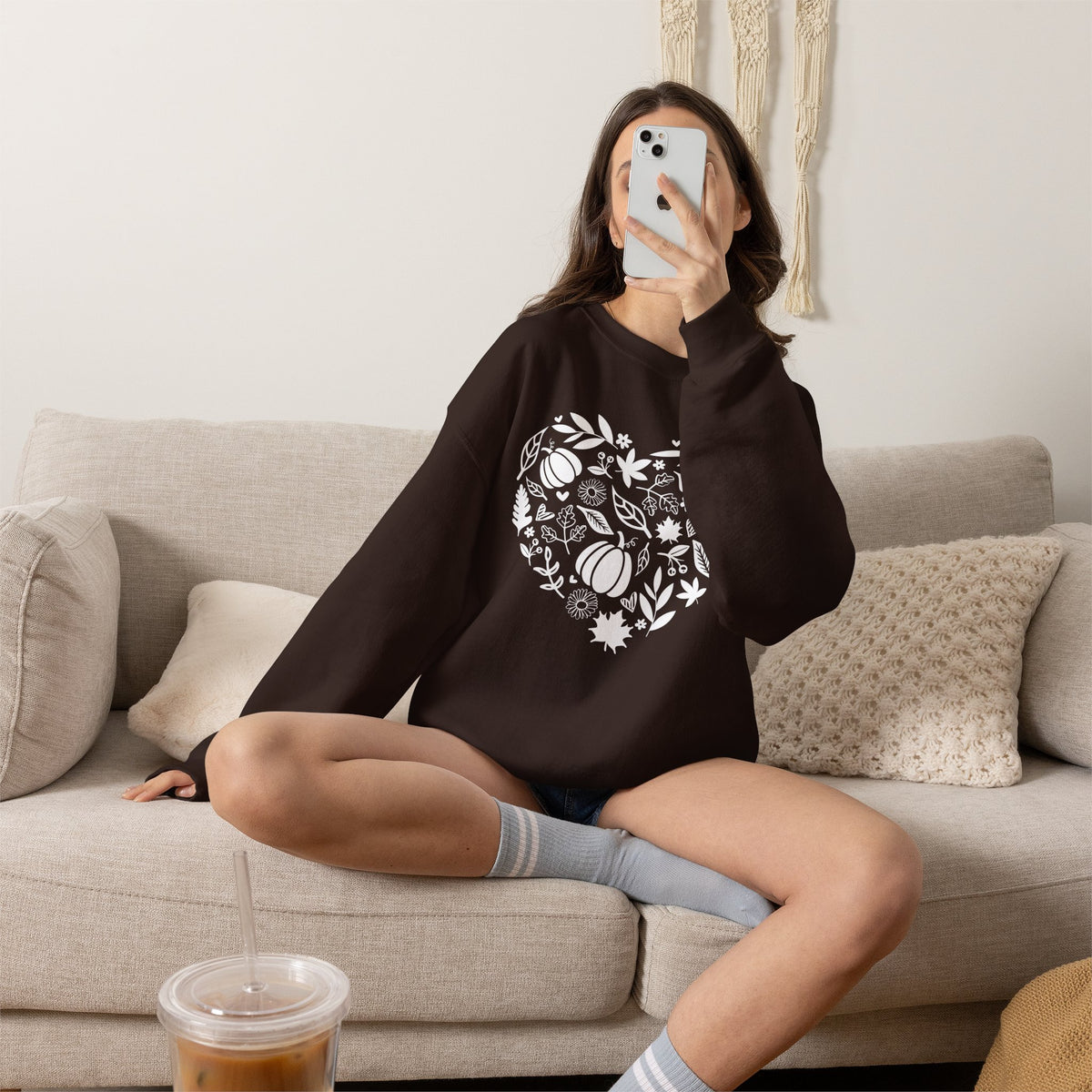 Fall Heart Unisex Heavy Blend™ Crewneck Sweatshirt