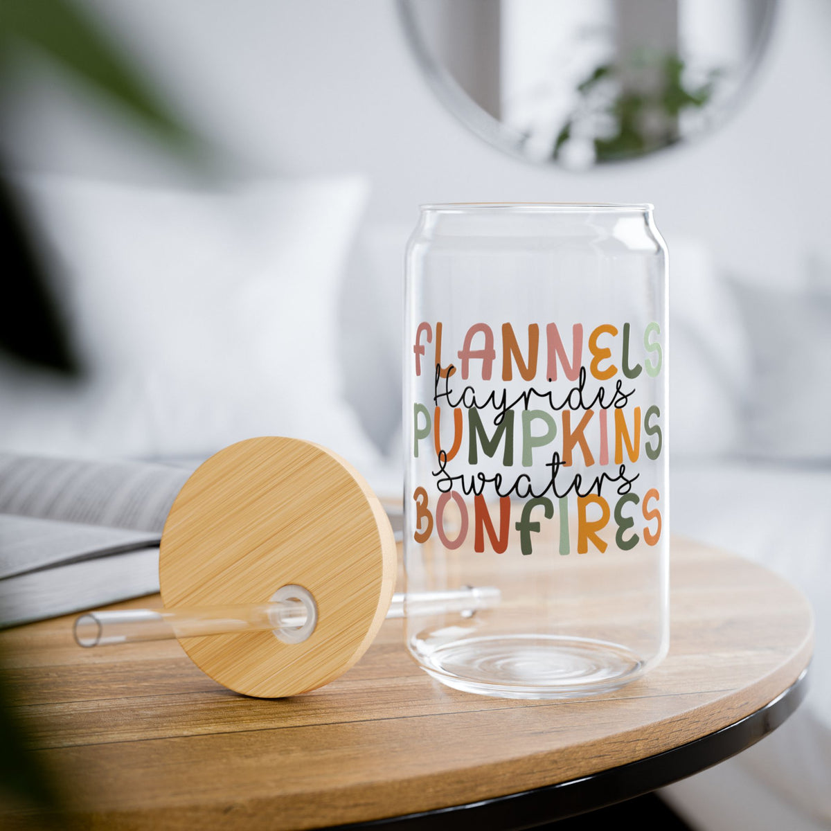 Fall Things Sipper Glass, 16oz