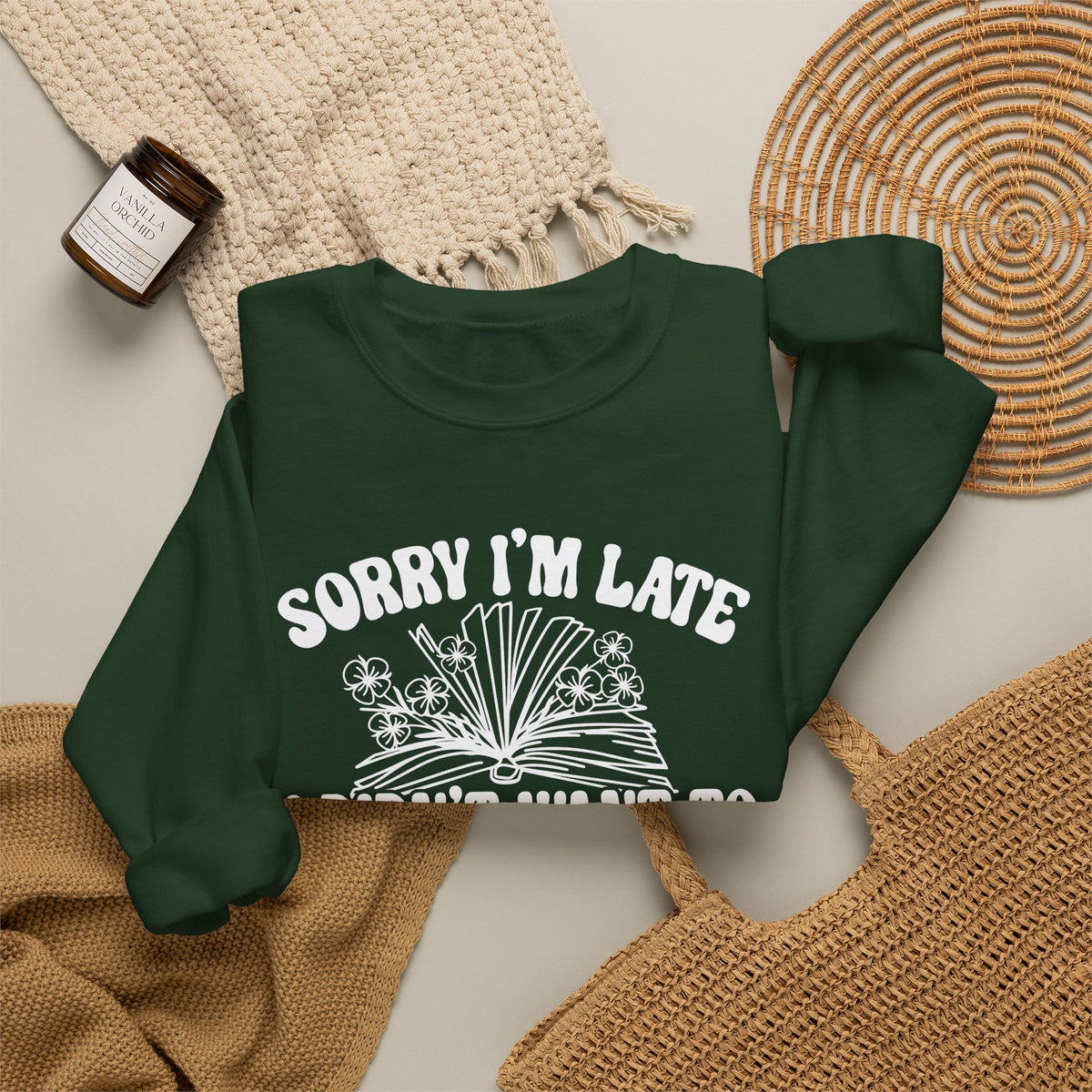 Sorry I'm Late I Didn't Want to Put My Book Down Unisex Heavy Blend™ Crewneck Sweatshirt