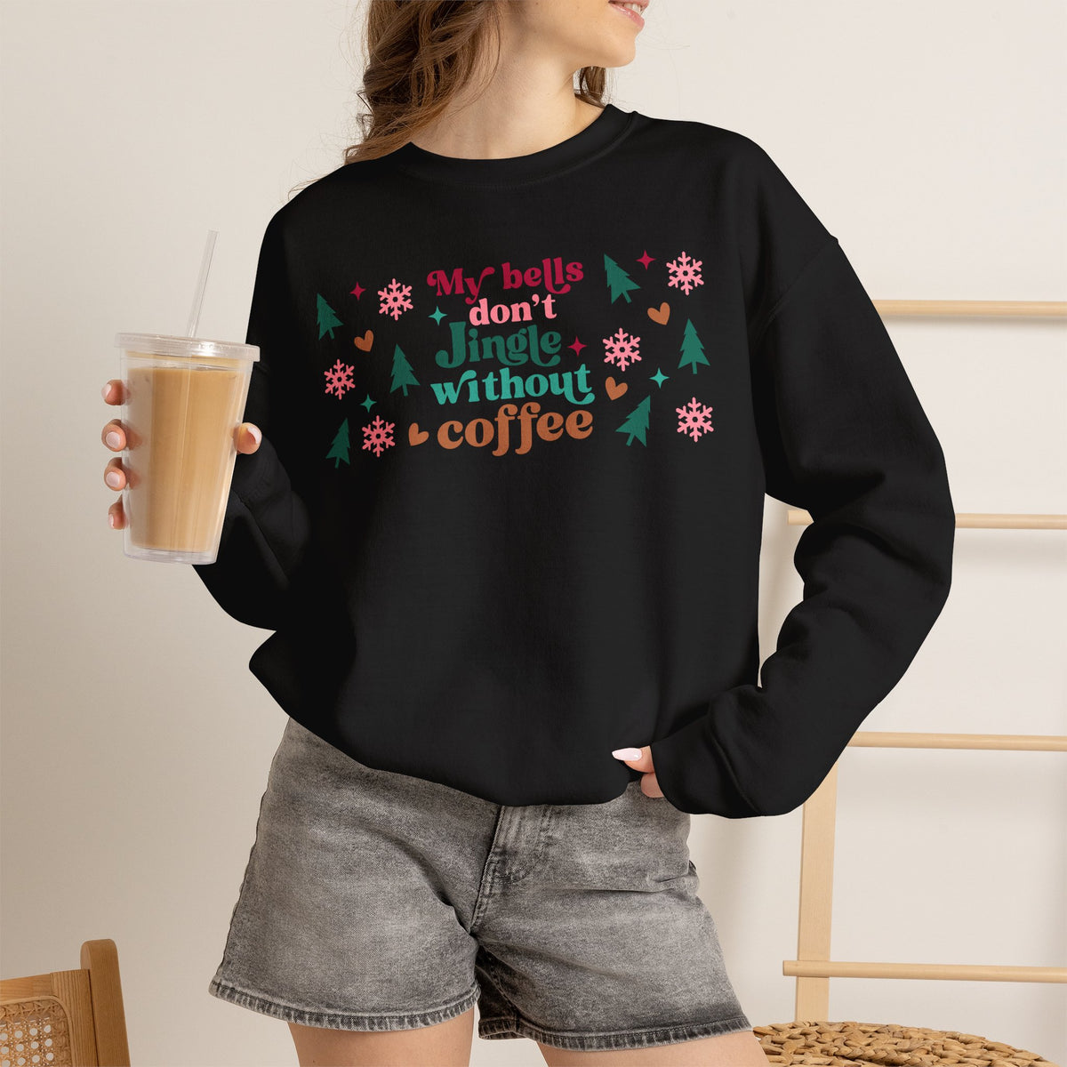 My Bells Don't Jingle without Coffee Unisex Heavy Blend™ Crewneck Sweatshirt