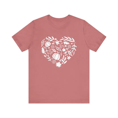 Fall Heart Unisex Jersey Short Sleeve Tee