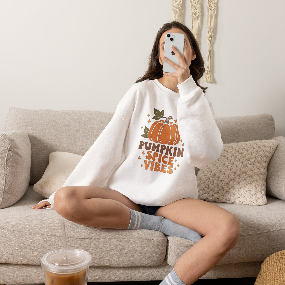 Pumpkin Spice Vibes Unisex Heavy Blend™ Crewneck Sweatshirt