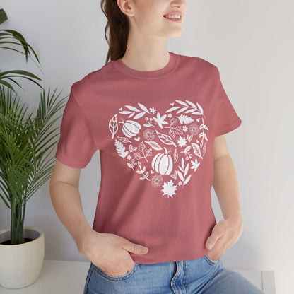 Fall Heart Unisex Jersey Short Sleeve Tee