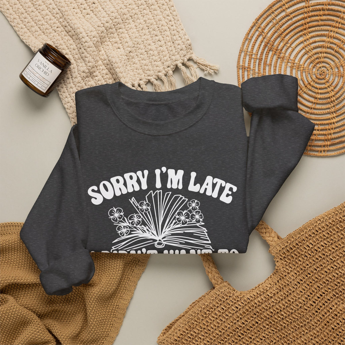 Sorry I'm Late I Didn't Want to Put My Book Down Unisex Heavy Blend™ Crewneck Sweatshirt