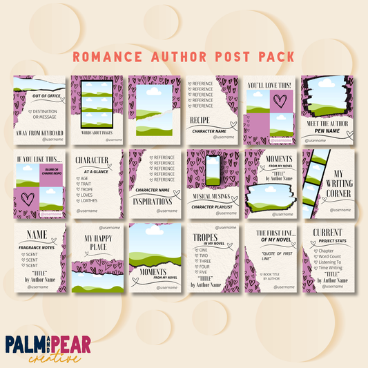 Romance Author Template Pack